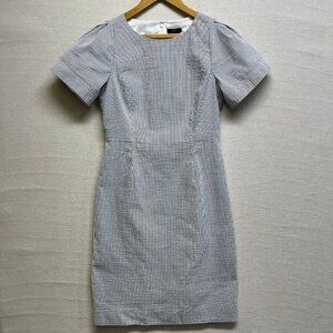 J. Crew Seersucker Classic Sheath Lined Dress Short Sleeve Women’s 10